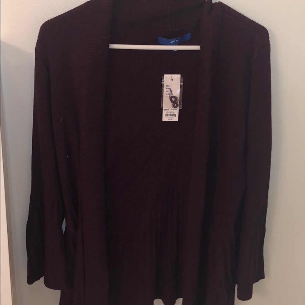 burgundy cardigan
